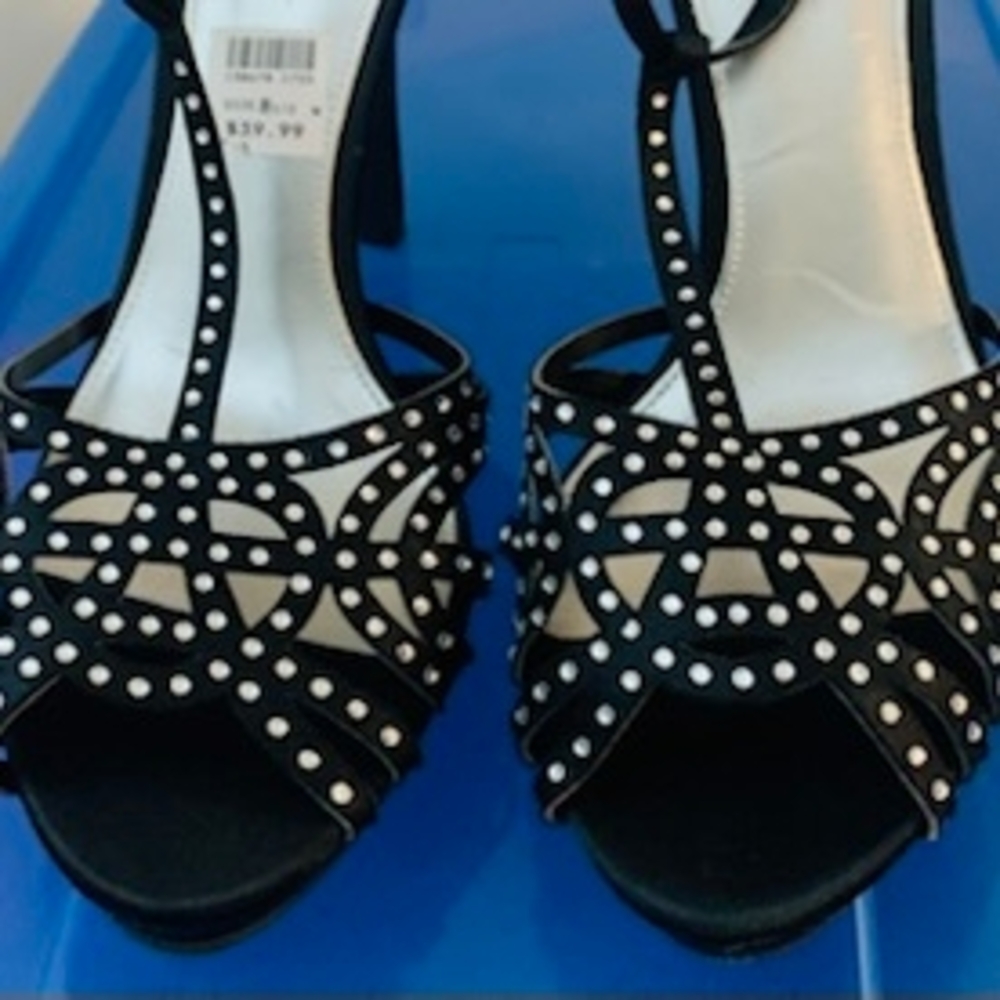 Elegant Black Studded Women's Heels